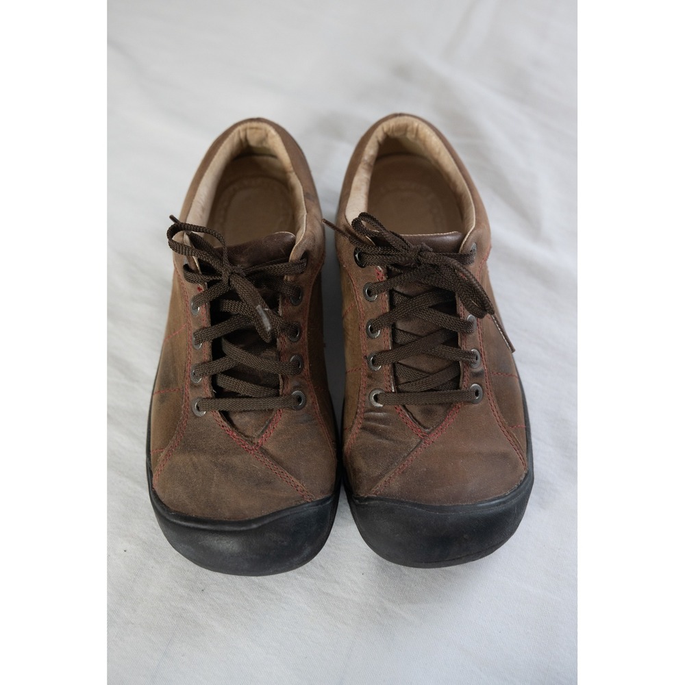 Keen Presidio Walking Shoes Womens 7 Brown Good Leather Lace Up Sneakers